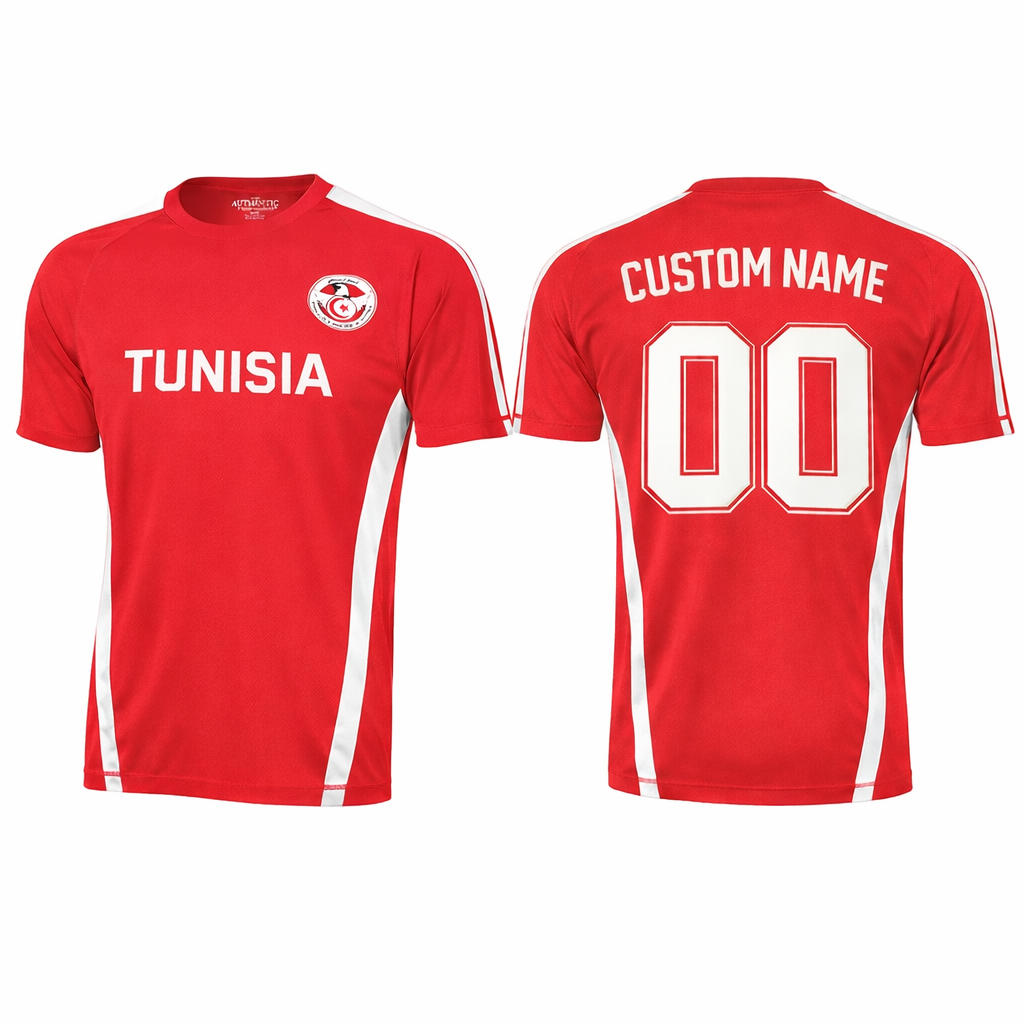 Custom Tunisia Soccer Jersey – Personalized Name & Number | Red Tunisia Football Shirt | Fan & Gift Jersey